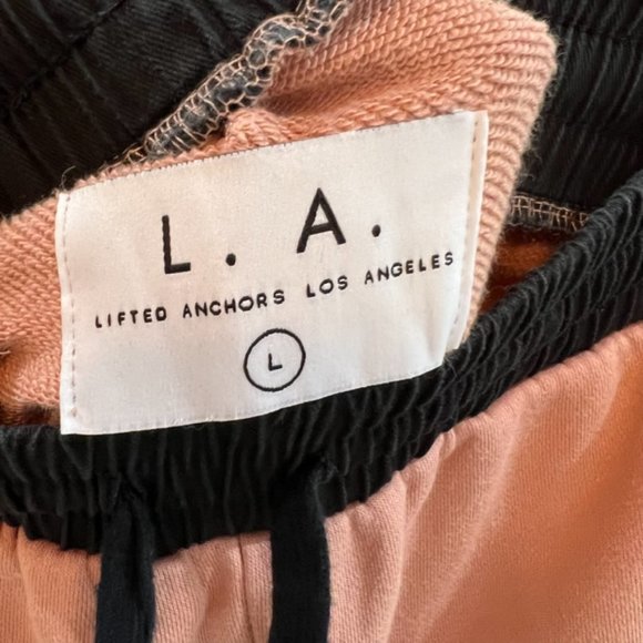 Lifted Anchor Terry Soft Pink Crinkle Drawstring Jogger Pants - Picture 3 of 4